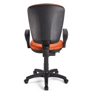 Silla de oficina CALIPSO, respaldo ajustable, en piel negro