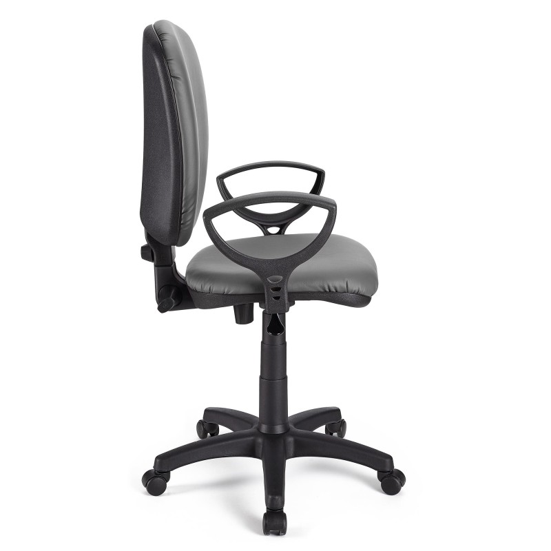 Silla de oficina CALIPSO, respaldo ajustable, en piel negro