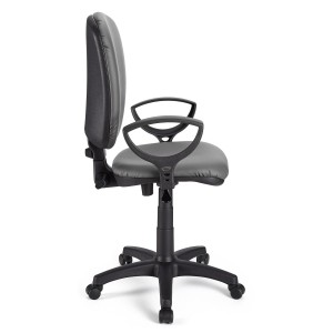 Silla de oficina CALIPSO, respaldo ajustable, en piel negro