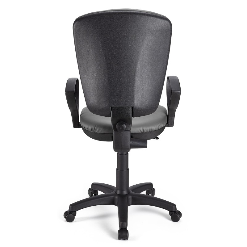 Silla de oficina CALIPSO, respaldo ajustable, en piel negro