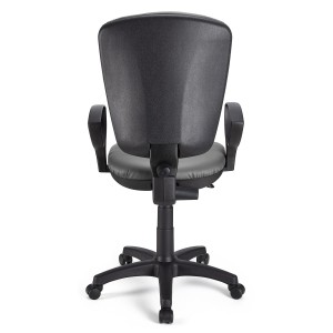 Silla de oficina CALIPSO, respaldo ajustable, en piel negro