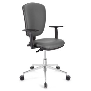 Silla de oficina CALIPSO PRO PIEL, respaldo y brazos ajustables, en negra