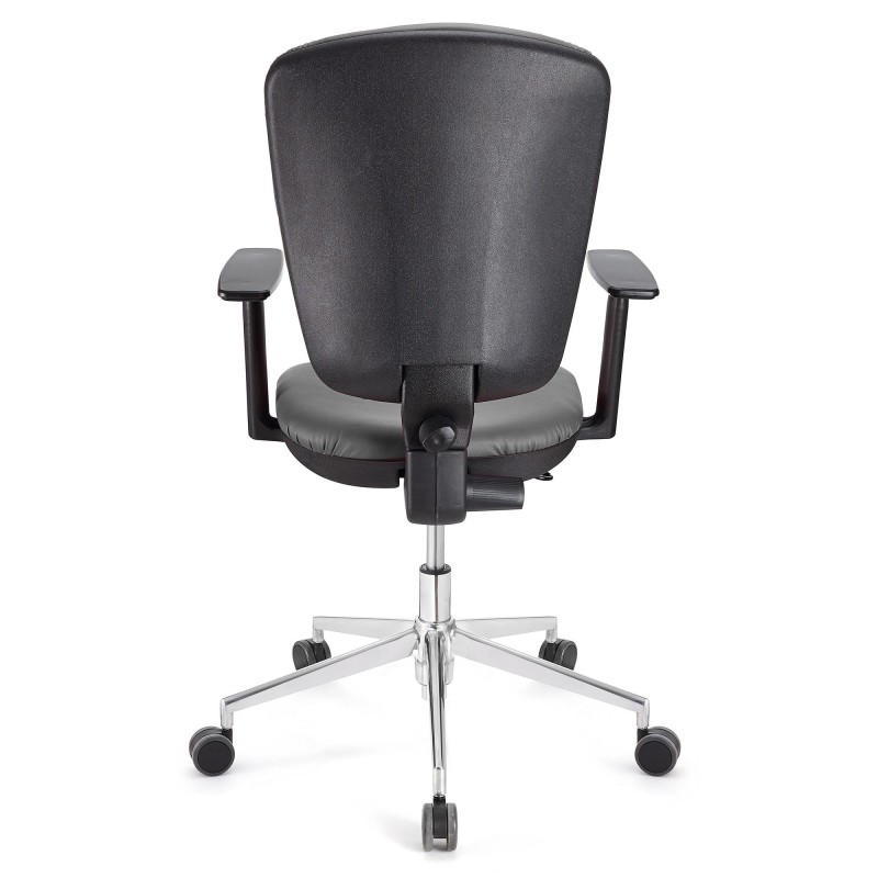 Silla de oficina CALIPSO PRO PIEL, respaldo y brazos ajustables, en negra