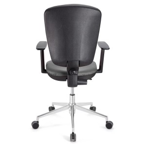 Silla de oficina CALIPSO PRO PIEL, respaldo y brazos ajustables, en negra
