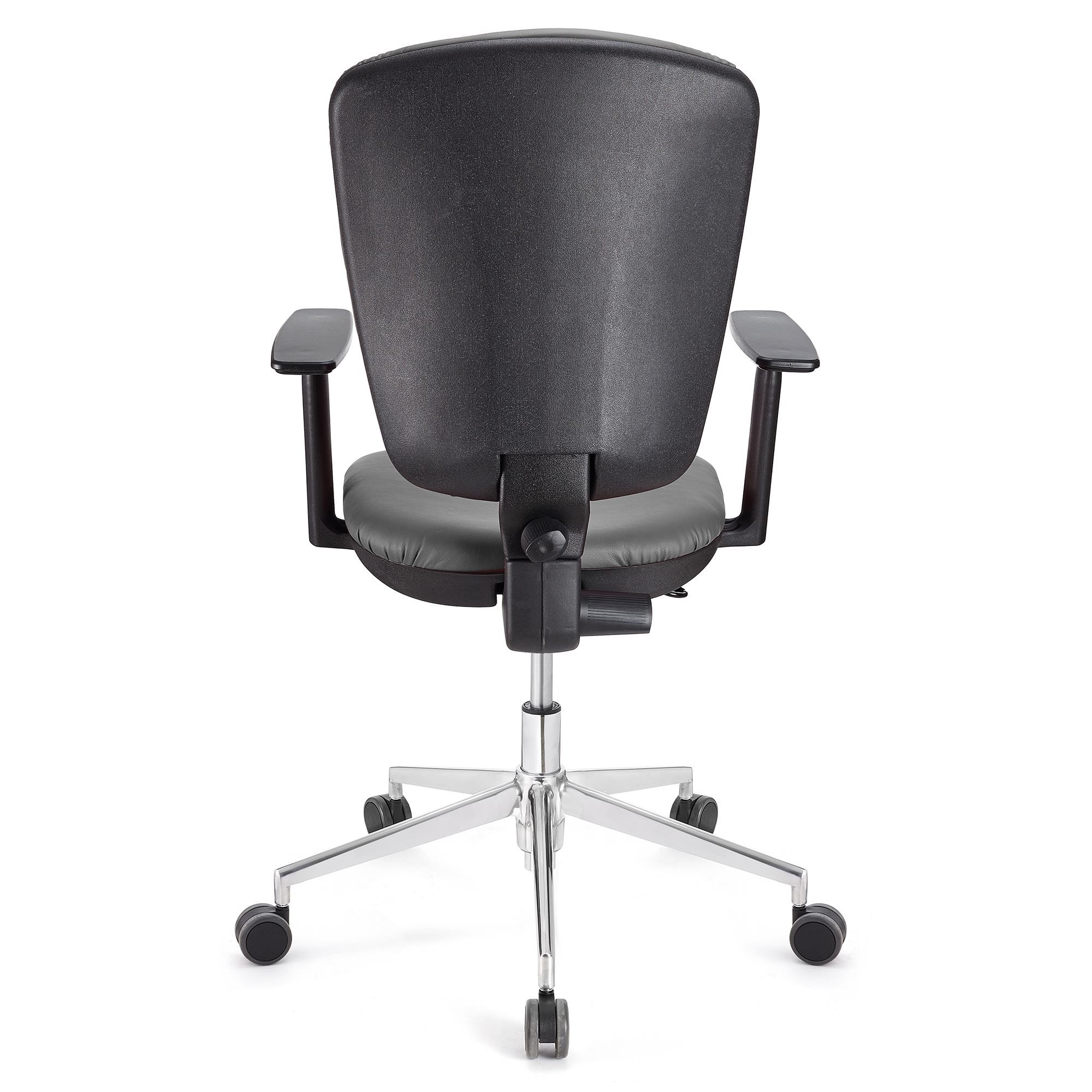 Silla de Oficina CALIPSO PRO PIEL, Respaldo y Brazos Ajustables, Base Metálica, En Negro