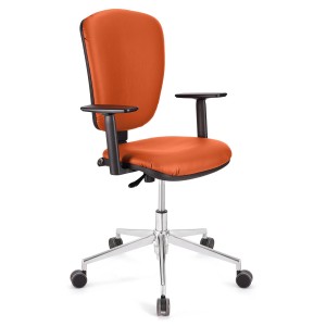 Silla de oficina CALIPSO PRO PIEL, respaldo y brazos ajustables, en negra