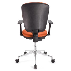 Silla de oficina CALIPSO PRO PIEL, respaldo y brazos ajustables, en negra