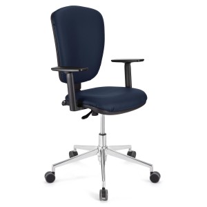 Silla de oficina CALIPSO PRO PIEL, respaldo y brazos ajustables, en negra
