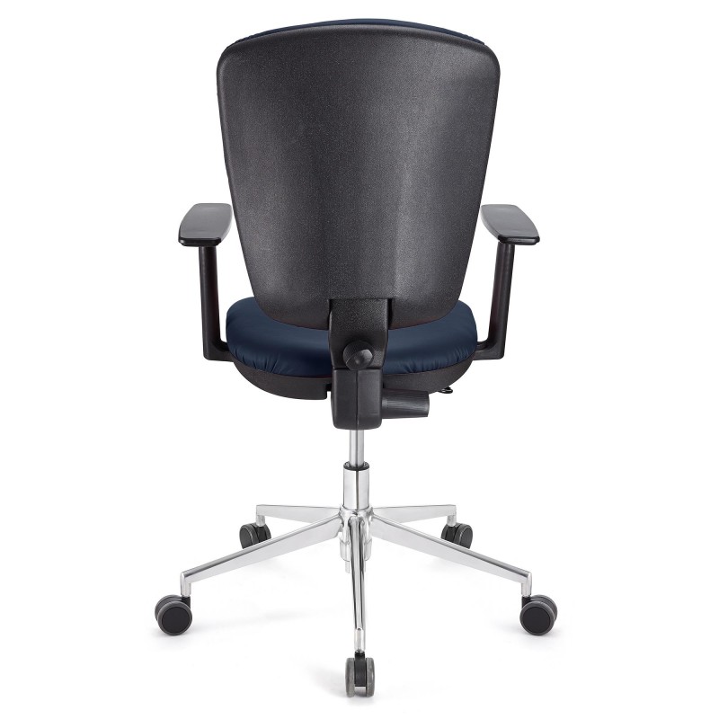 Silla de oficina CALIPSO PRO PIEL, respaldo y brazos ajustables, en negra