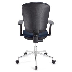 Silla de oficina CALIPSO PRO PIEL, respaldo y brazos ajustables, en negra