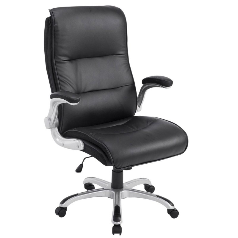Sillón de oficina CRISTIANO, Gran Acolchado, Mecanismo Basculante, Uso diario 8h, En Negro