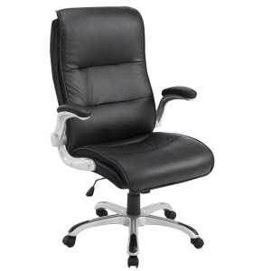 Sillón de oficina CRISTIANO, Gran Acolchado, Mecanismo Basculante, Uso diario 8h, En Negro