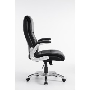 Sillón de oficina CRISTIANO, Gran Acolchado, Mecanismo Basculante, Uso diario 8h, En Negro