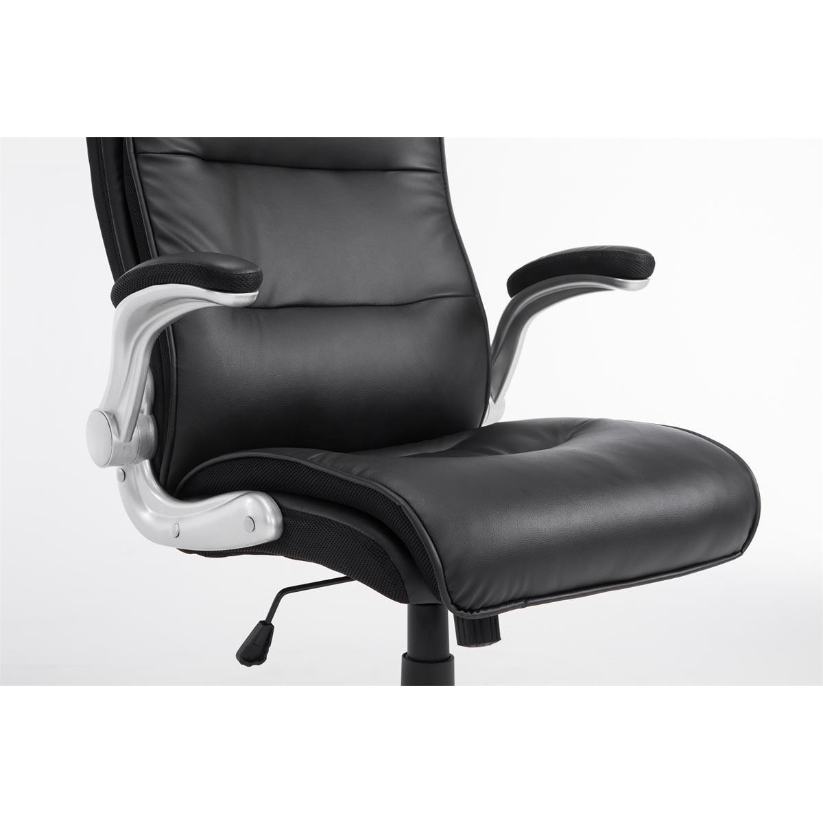 Sillón de oficina CRISTIANO, Gran Acolchado, Mecanismo Basculante, Uso diario 8h, En Negro
