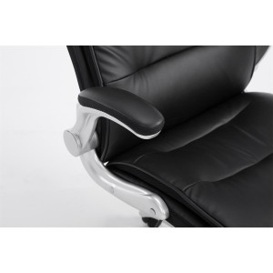 Sillón de oficina CRISTIANO, Gran Acolchado, Mecanismo Basculante, Uso diario 8h, En Negro