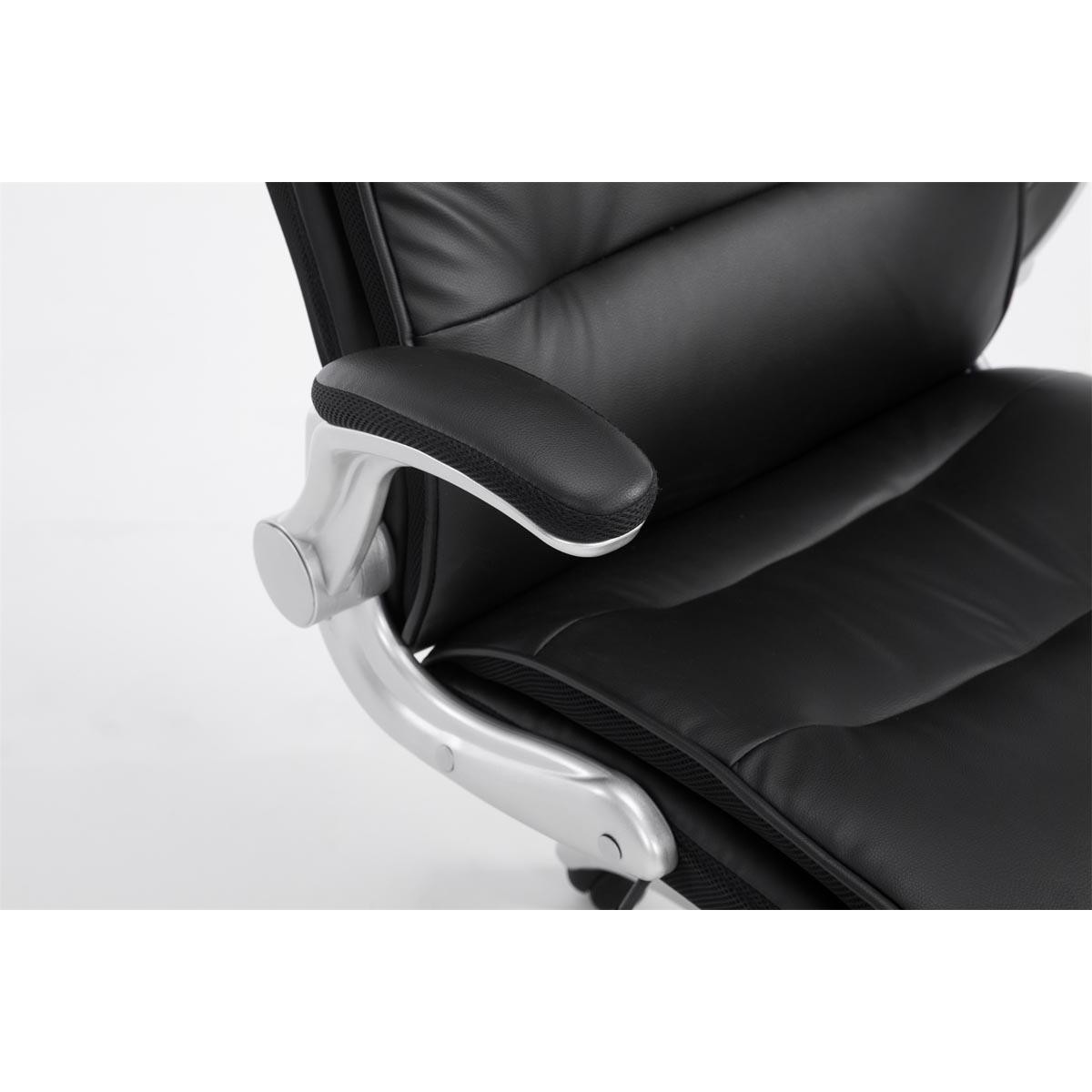 Sillón de oficina CRISTIANO, Gran Acolchado, Mecanismo Basculante, Uso diario 8h, En Negro
