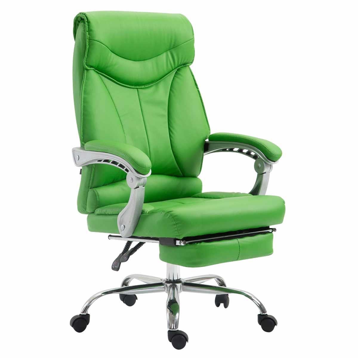 Sillón de Oficina OREGON, Reposapiés Extensible, Gran Acolchado, en Piel, color Negro