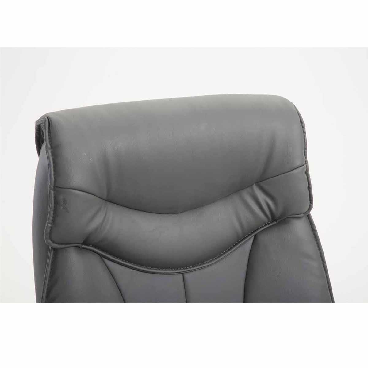 Sillón de Oficina OREGON, Reposapiés Extensible, Gran Acolchado, en Piel, color Negro