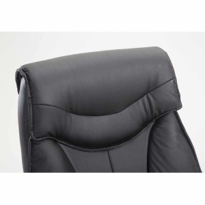 Sillón de Oficina OREGON, Reposapiés Extensible, Gran Acolchado, en Piel color Negro