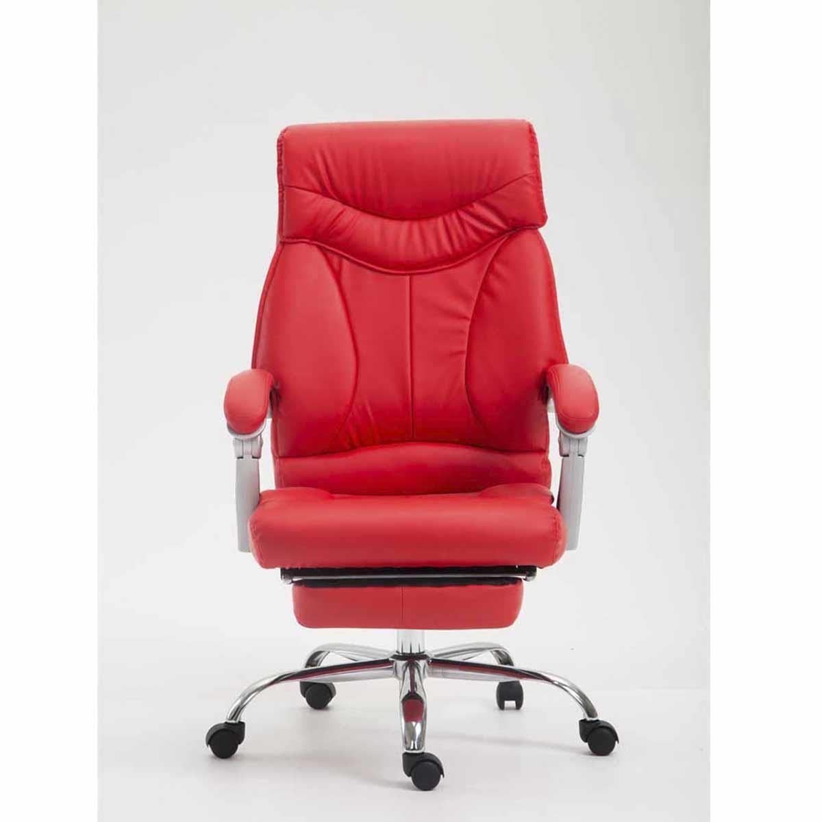 Sillón de Oficina OREGON, Reposapiés Extensible, Gran Acolchado, en Piel, color Negro