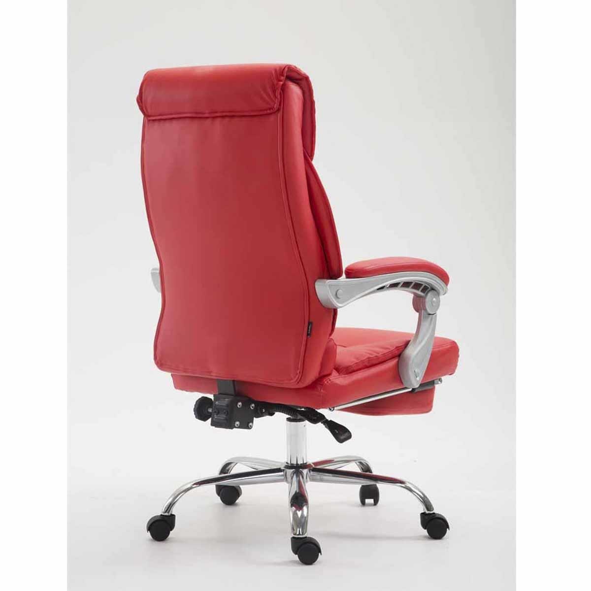 Sillón de Oficina OREGON, Reposapiés Extensible, Gran Acolchado, en Piel, color Negro