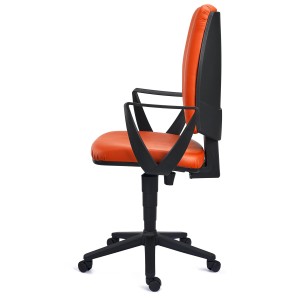 Silla de oficina ATLAS PIEL, respaldo ajustable, en negro