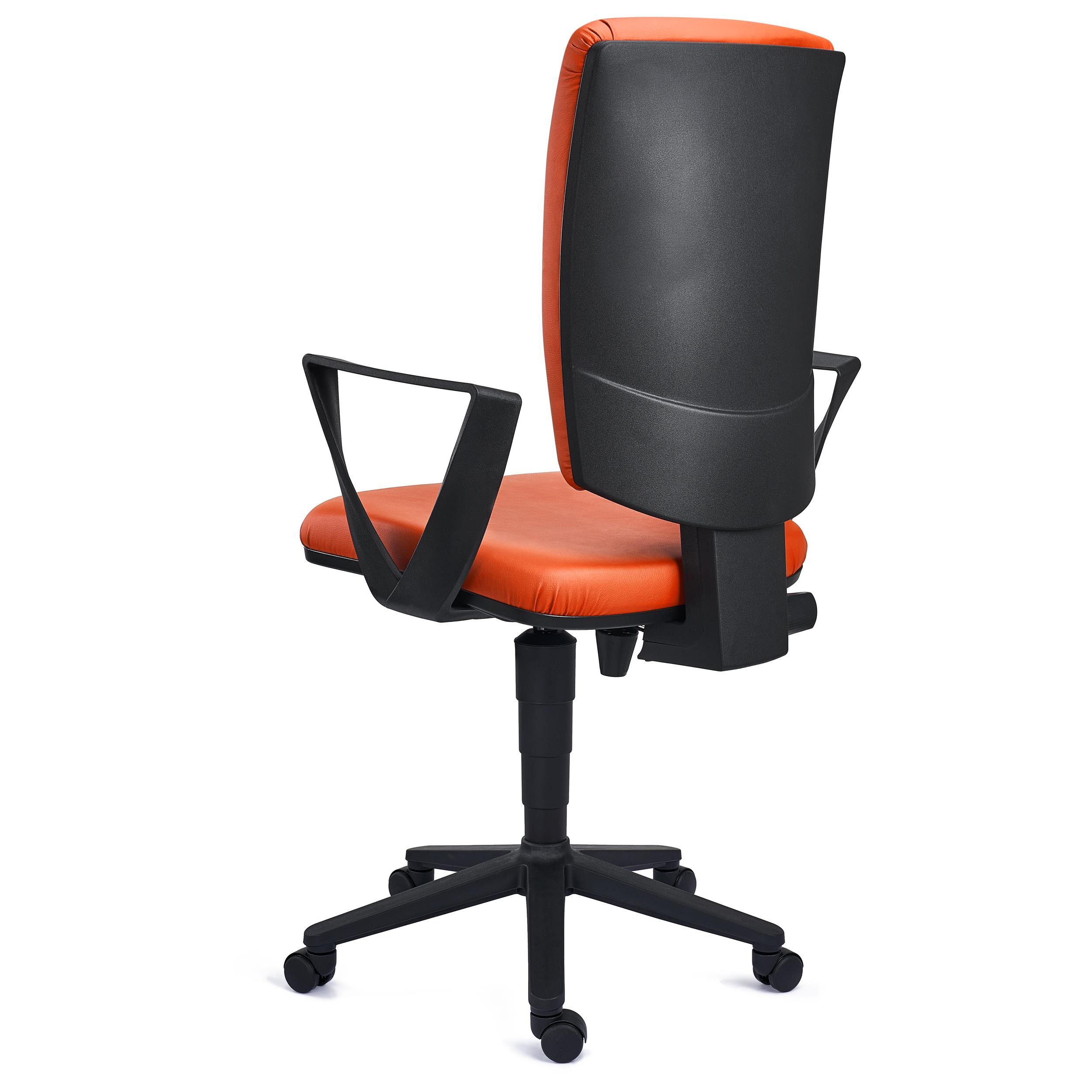 Silla de Oficina ATLAS PIEL, Respaldo Ajustable, Gran Acolchado, En Negro