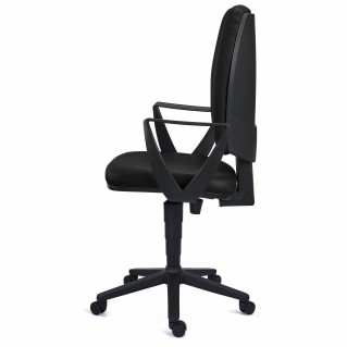 Silla de oficina ATLAS PIEL, respaldo ajustable, en negro 2