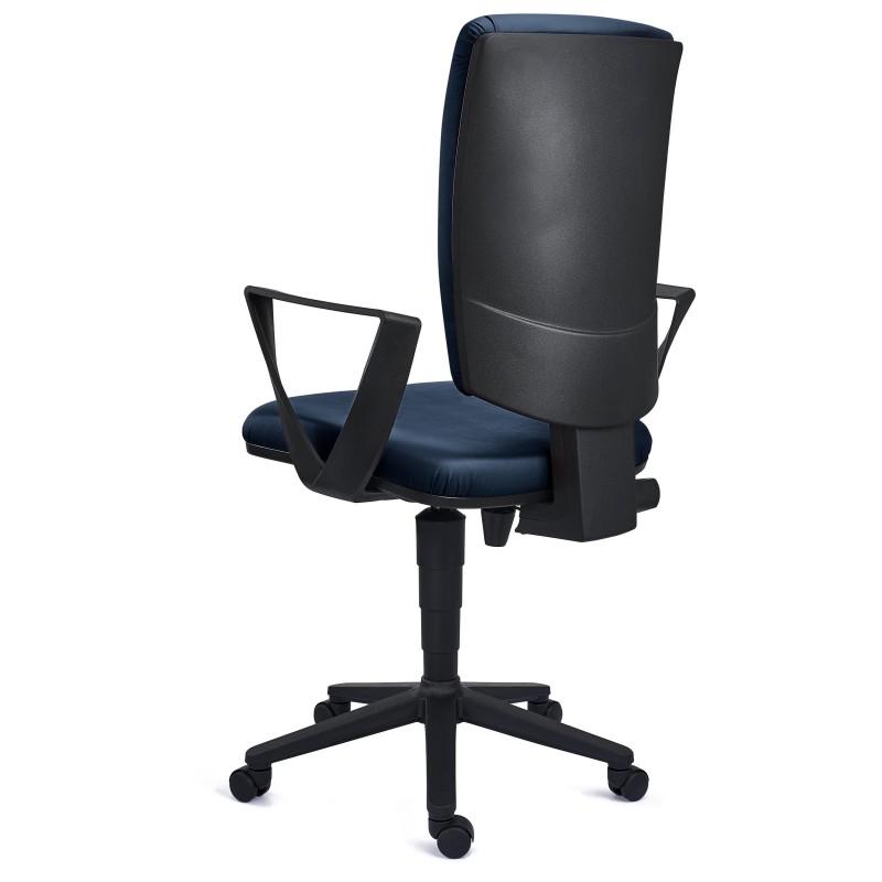Silla de oficina ATLAS PIEL, respaldo ajustable, en negro