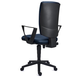 Silla de oficina ATLAS PIEL, respaldo ajustable, en negro