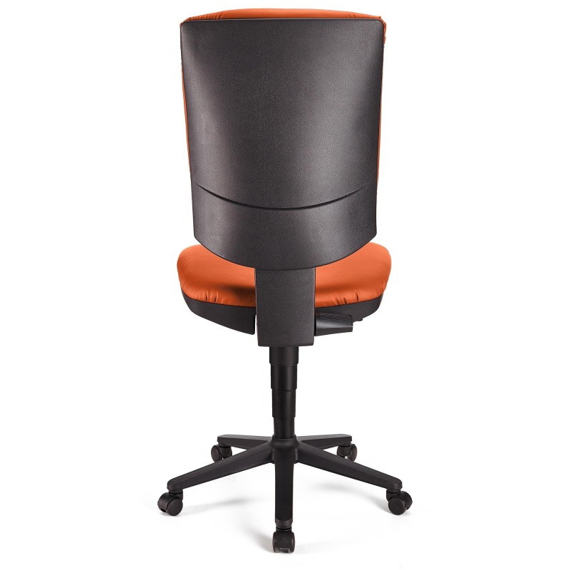 Silla de oficina ATLAS SIN BRAZOS PIEL, respaldo ajustable, en Negro