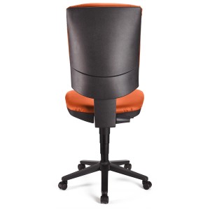 Silla de oficina ATLAS SIN BRAZOS PIEL, respaldo ajustable, en Negro