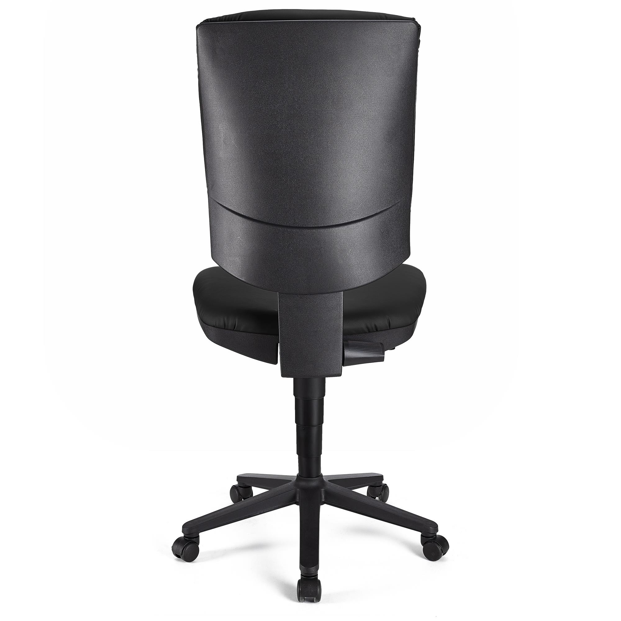Silla de Oficina ATLAS SIN BRAZOS PIEL, Respaldo Ajustable, Gran Acolchado, En Negro