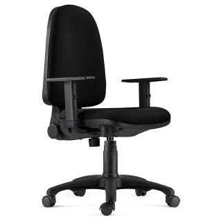 Silla Ergonómica PAROS en Tela Negro con Brazos Ajustables