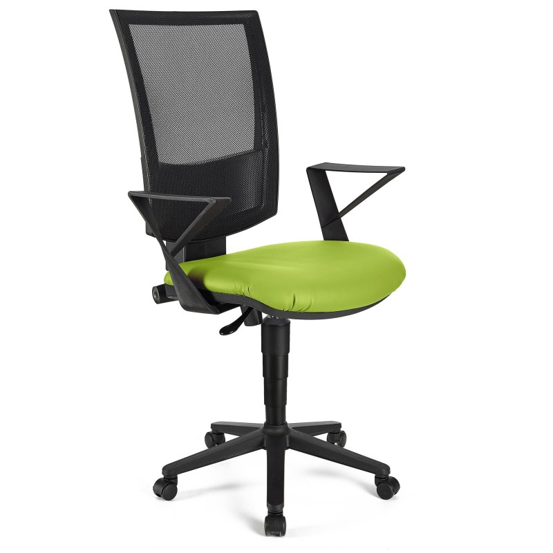Silla de oficina PANDORA PIEL, respaldo ajustable, color negro