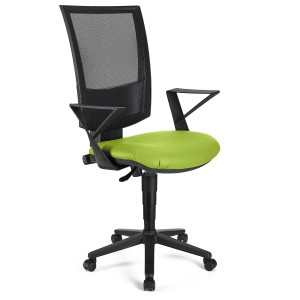 Silla de oficina PANDORA PIEL, respaldo ajustable, color negro