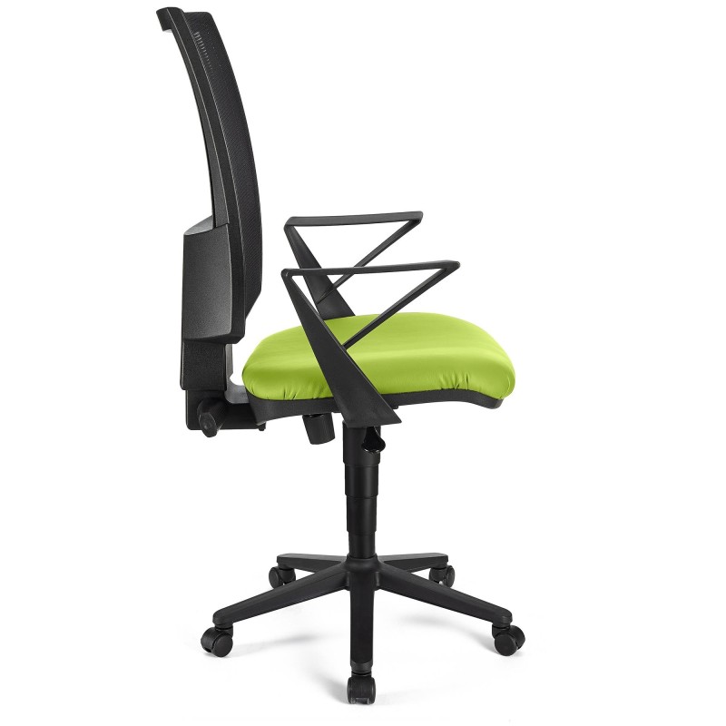 Silla de oficina PANDORA PIEL, respaldo ajustable, color negro