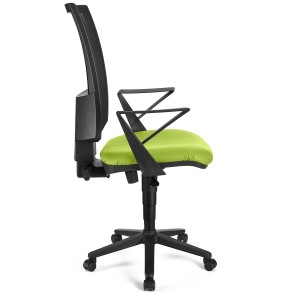 Silla de oficina PANDORA PIEL, respaldo ajustable, color negro
