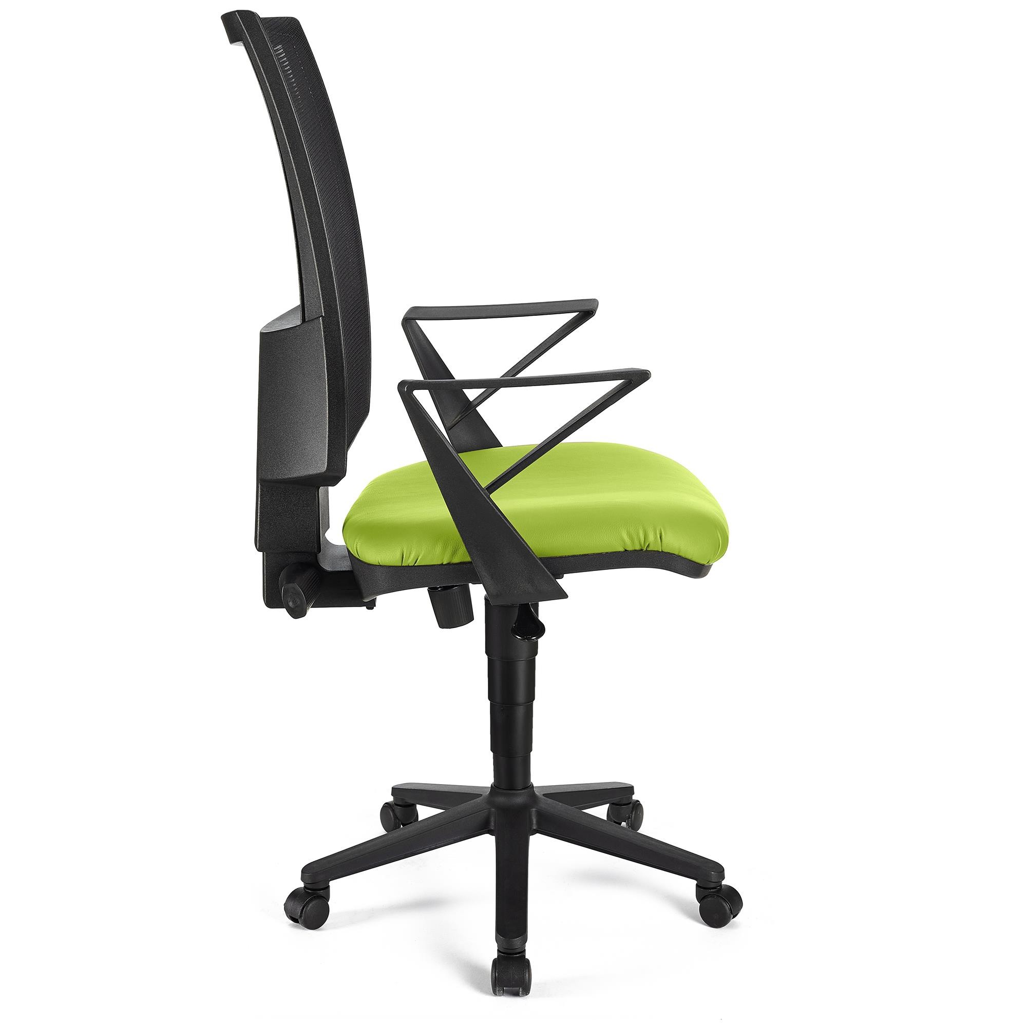 Silla de Oficina PANDORA PIEL, Respaldo Ajustable en Malla, Gran Acolchado, Negro