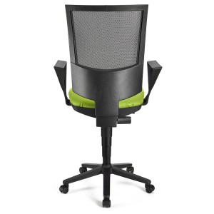 Silla de oficina PANDORA PIEL, respaldo ajustable, color negro