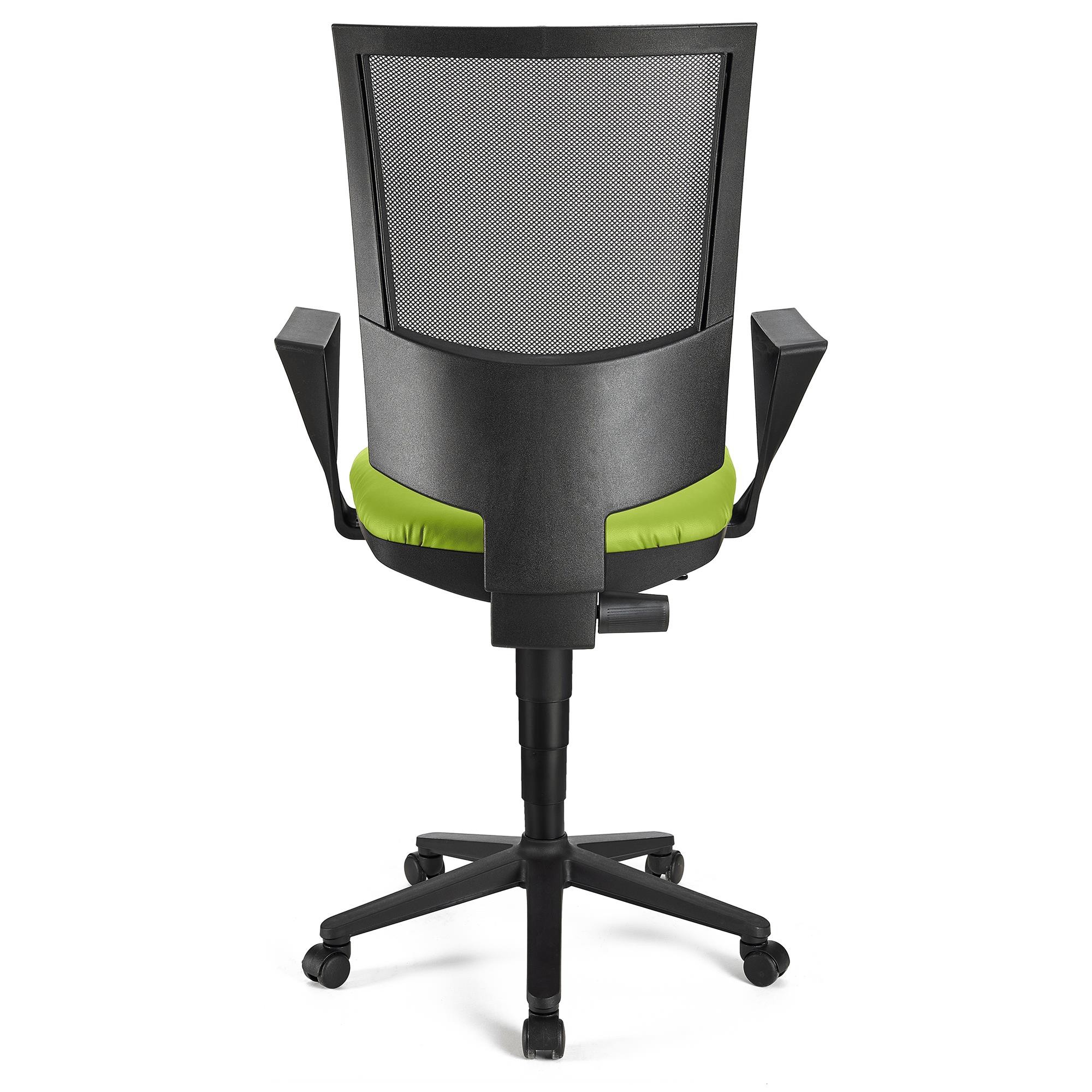 Silla de Oficina PANDORA PIEL, Respaldo Ajustable en Malla, Gran Acolchado, Negro