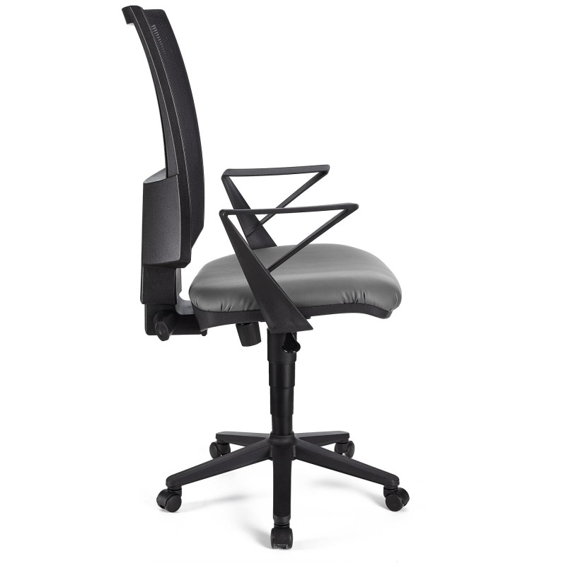 Silla de oficina PANDORA PIEL, respaldo ajustable, color negro