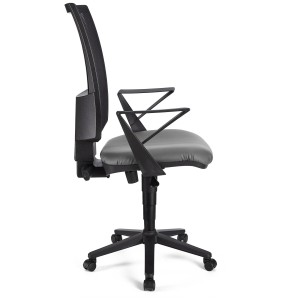 Silla de oficina PANDORA PIEL, respaldo ajustable, color negro