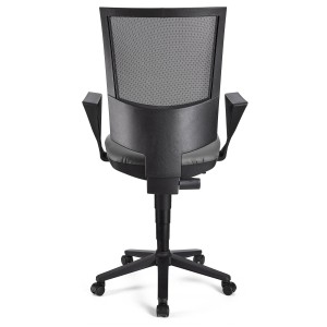 Silla de oficina PANDORA PIEL, respaldo ajustable, color negro