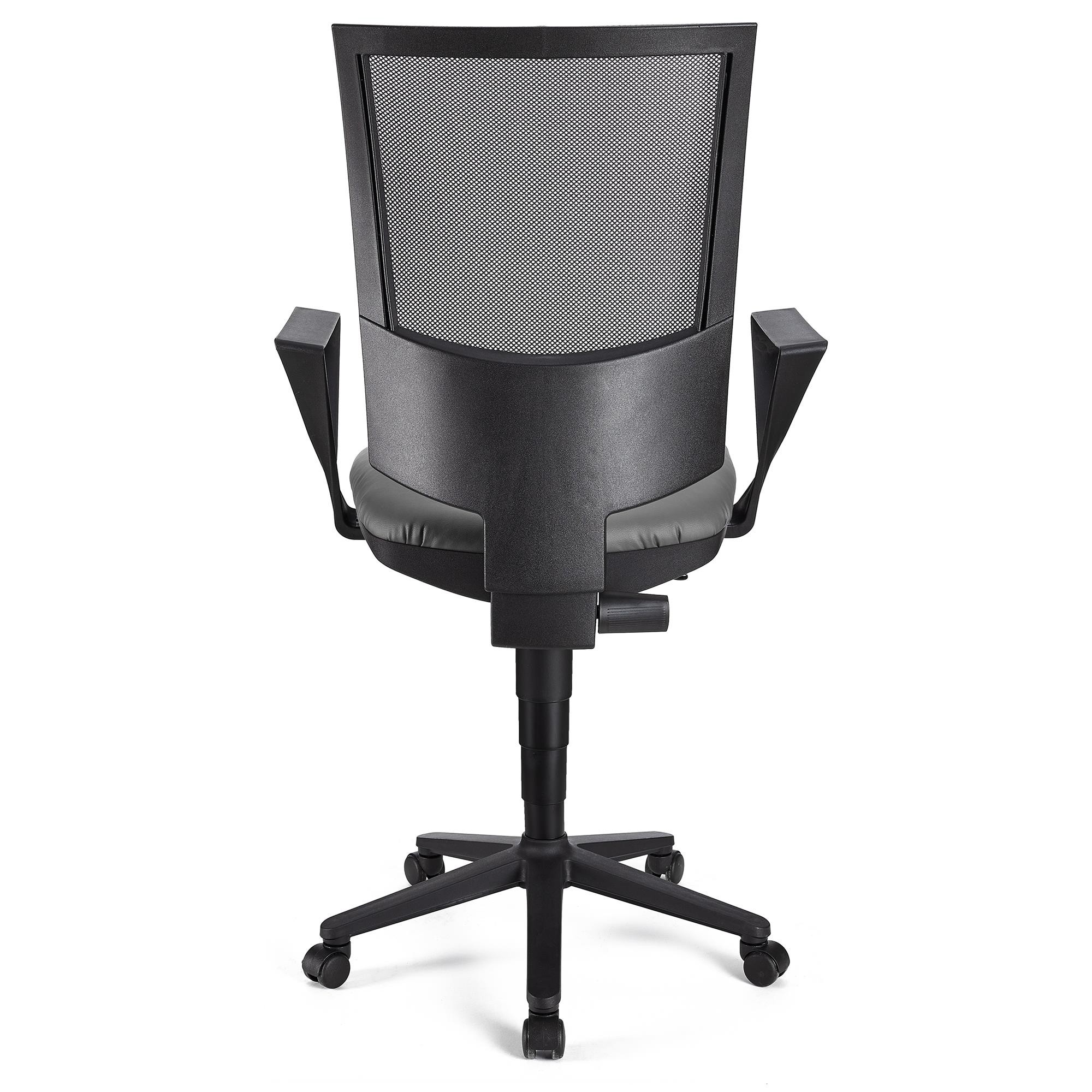 Silla de Oficina PANDORA PIEL, Respaldo Ajustable en Malla, Gran Acolchado, Negro