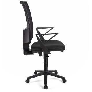 Silla de oficina PANDORA PIEL, respaldo ajustable, color negro 2