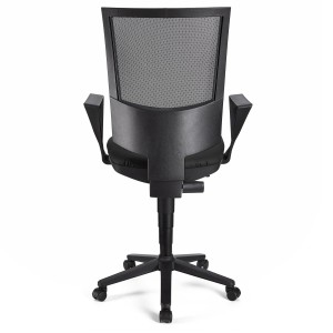 Silla de oficina PANDORA PIEL, respaldo ajustable, color negro