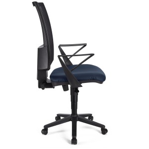Silla de oficina PANDORA PIEL, respaldo ajustable, color negro