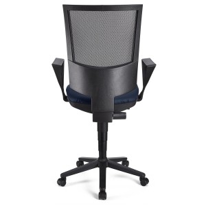 Silla de oficina PANDORA PIEL, respaldo ajustable, color negro