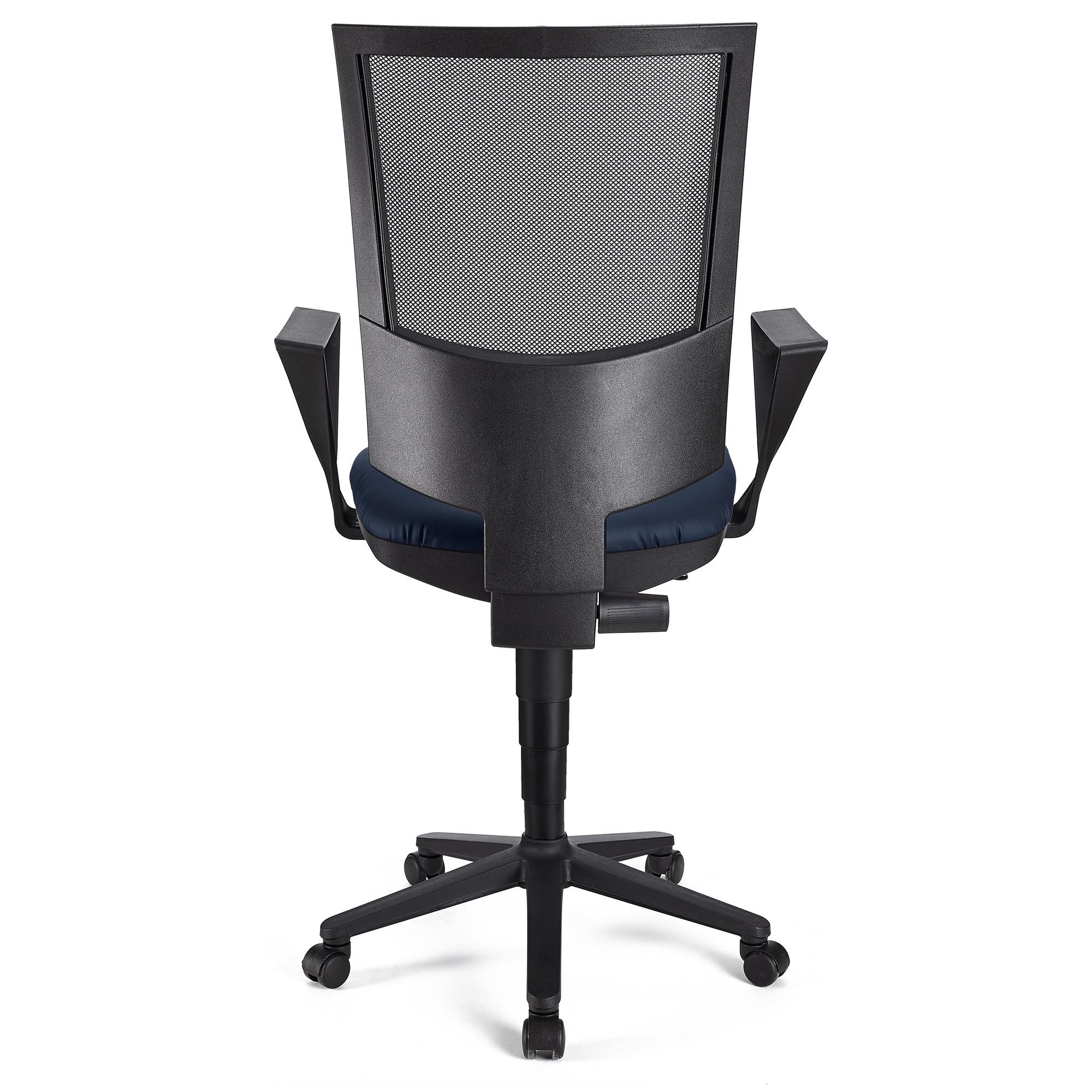 Silla de Oficina PANDORA PIEL, Respaldo Ajustable en Malla, Gran Acolchado, Negro